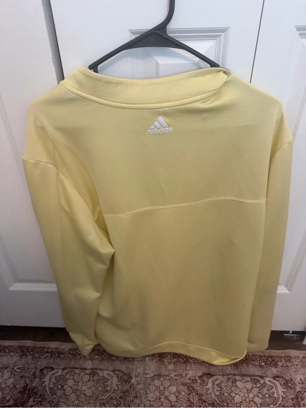 adidas Men's Light Yellow Quarter-Zip with Gray Contrast Collar